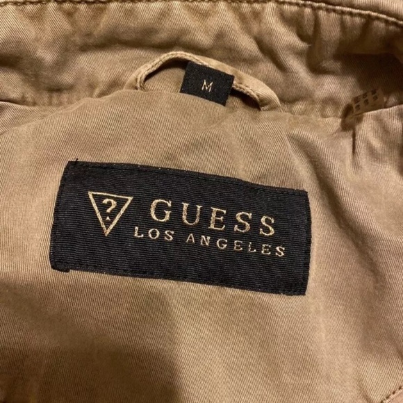 Guess Women's Beige Hooded Double-Breasted Jacket Size M Mid-Length - Picture 7 of 13